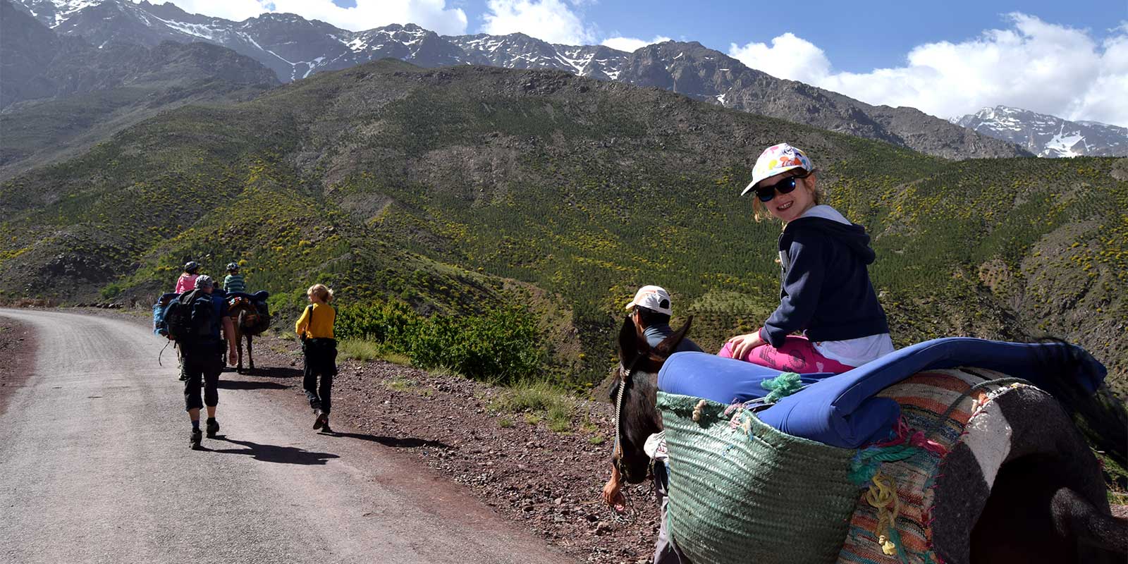 Mule ride up the Atlas Mountains in Morocco
