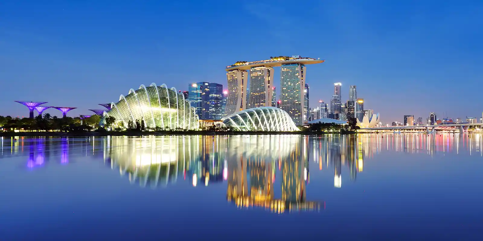 A Singapore skyline.