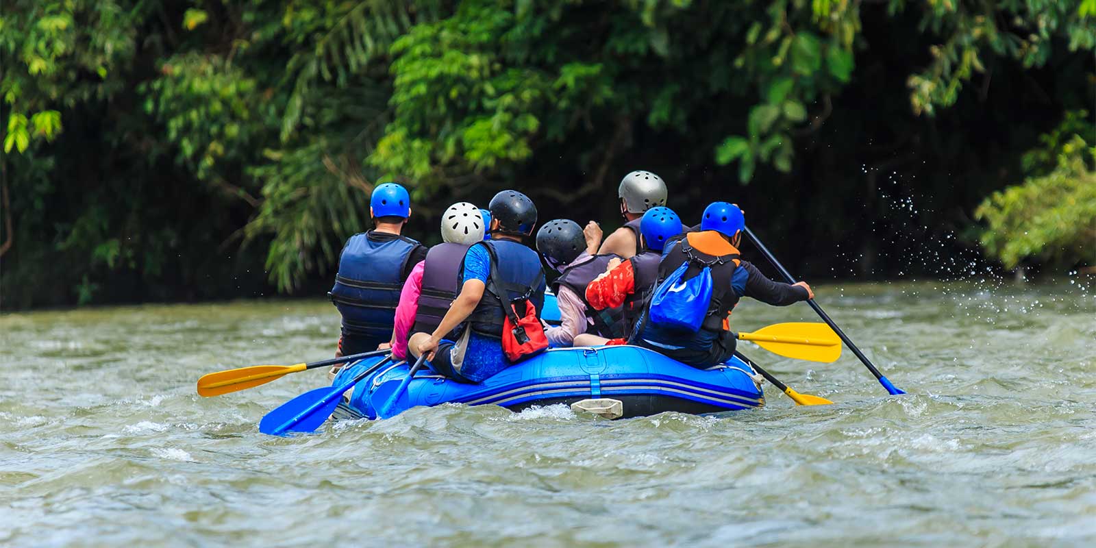 White-water rafting on Kiulu River in Borneo