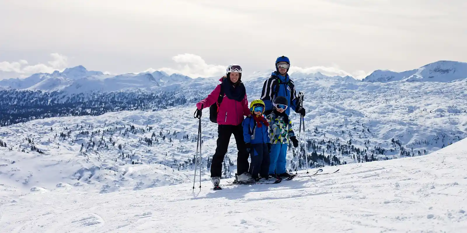 Family skiing in Europe