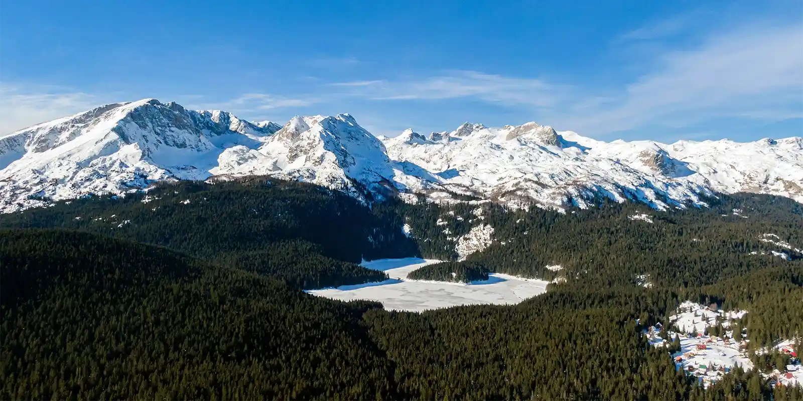 Durmitor National Park & Black Lake in Montenegro during winter