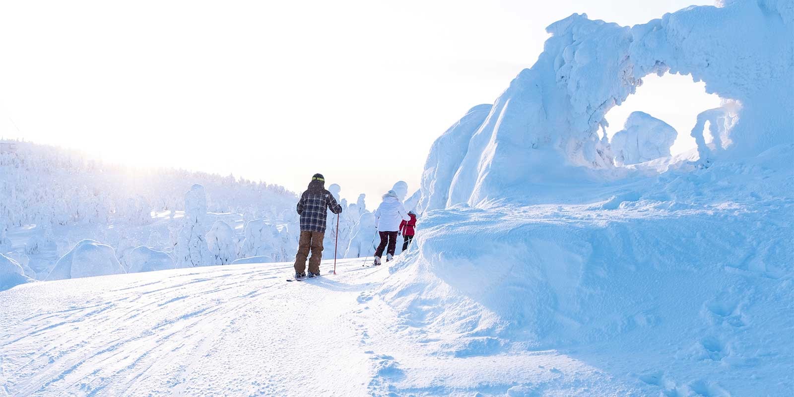 Group cross-country skiing in Finland