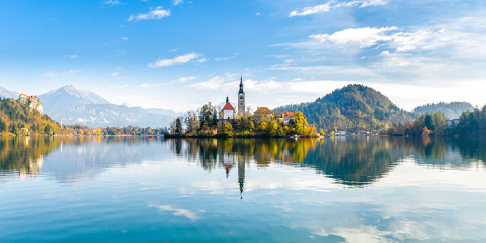 Panorama of Lake Bled in Slovenia