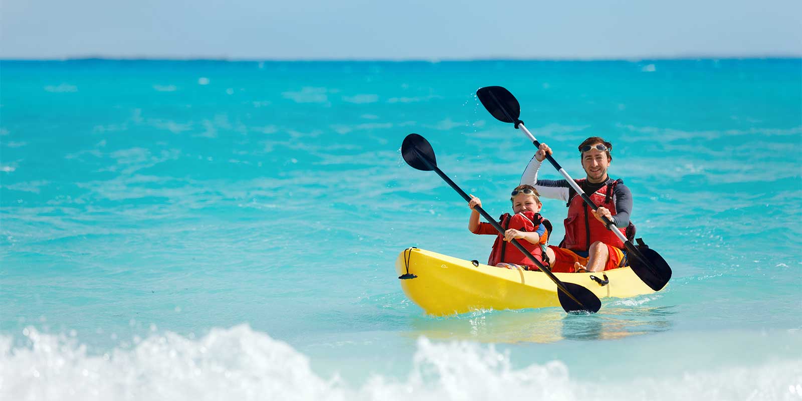 Family sea kayaking