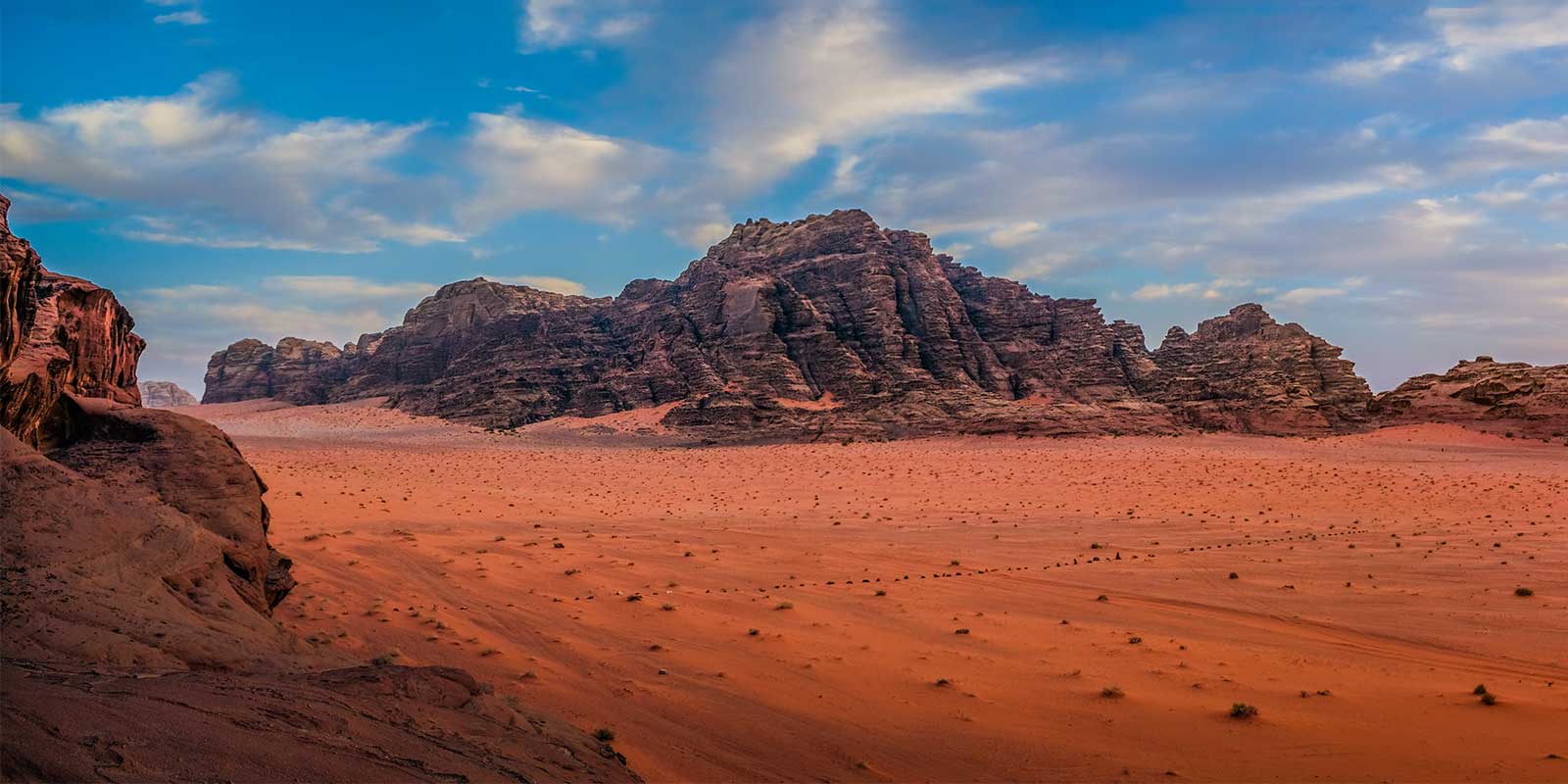 Panorama of Wadi Rum in Jordan