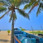Boat on Marari beach, India.