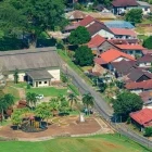 Aerial view of rural settlements in Malaysia.