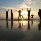 Family on Balok Beach, Malaysia.