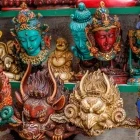 Masks at a souvenir market in Thamel, Nepal.