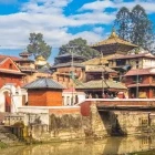 A waterside view of Pashupatinath Temple, Nepal.