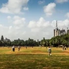 People playing cricket in Mumbai, India