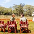 Family at a lookout point in Botswana
