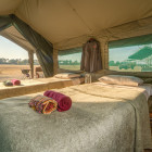 Tent interior in Botswana