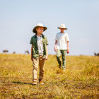 Siblings on a safari holiday in Botswana