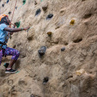 Climbing in Kenya.