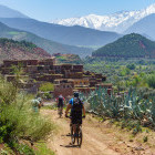 Group cycling in the Atlas Mountains, Morocco