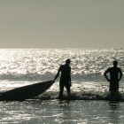 Pair surfing in Morocco
