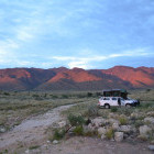 Roof top tent vehicle in the Namibian desert