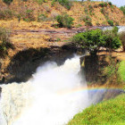Rainbow formed from Murchison Falls in Uganda