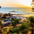 Beach at sunset in Goa, India