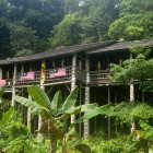 Bidayuh village and longhouse in Sarawak, Borneo