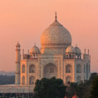 Taj Mahal at sunrise in Agra, India