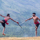 Kalarippayattu martial art demonstration in Kerala, India