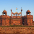 Panorama of the Red Fort in Old Delhi, India