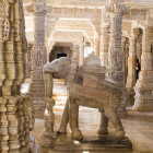 Marble elephants at Jagdish Temple in Udaipur, India