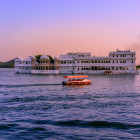 Boat trip on Lake Pichola, Lake Palace in Udaipur, India