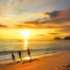 Sunset on a beach in Lombok.