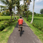 Cycling in the Ubud countryside in Bali. 