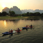 Kayaking in Vang Vieng, Laos