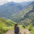 Girl at Ella Peak Mountain in Nuwara Eliya, Sri Lanka