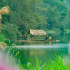 Bamboo rafting in Thailand