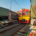 Train station at Bangkok Klong in Thailand
