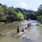 Bamboo raft on River Tang, Thailand