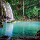 Waterfalls in Erawan National Park, Thailand