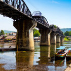 Kanchanburi Bridge over the River Kwai in Thailand