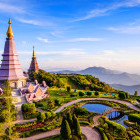 Pagodas on Inthanon Mountain in Chiang Mai, Thailand