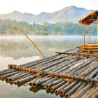 Raft on the River Kwai in Thailand