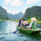 Boat trip on Ngo Dong River in Tam Coc Ninh Binh, Vietnam