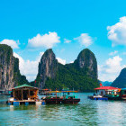 Floating fishing village in Ha Long Bay, Vietnam
