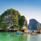 Floating fishing village in Halong Bay, Vietnam