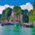 Fishing village in Ha Long Bay, Vietnam