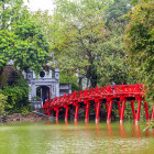 Red bridge in Hanoi, Vietnam