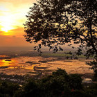 View from Sam Mountain at sunset in Vietnam