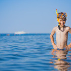 Boy in snorkel gear in the Red Sea