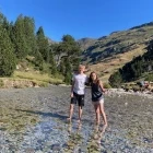 Siblings on a family holiday in the Spanish Pyrenees.