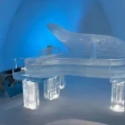 An ice piano at the ICEHOTEL in Sweden.
